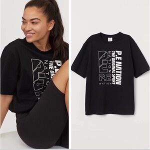 P.E Nation Black and White Graphic T-Shirt